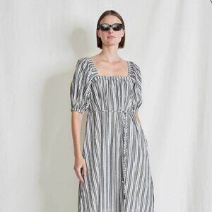 Apiece Apart Gali Shirred Midi Dress - Espana Stripe - Size Medium/8--NWOT